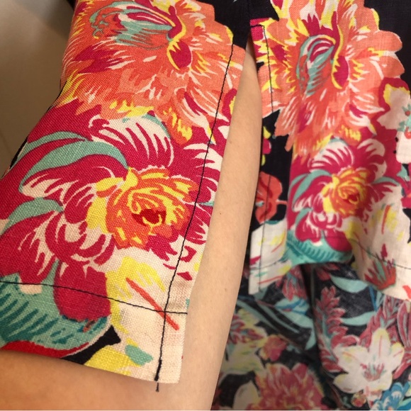 Talbots Pullover V-Neck 3/4 Sleeve Linen Dress Size L - Picture 4 of 9